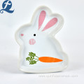 Decoration Stoneware Ceramic Cute Rabbit Shaped Dish